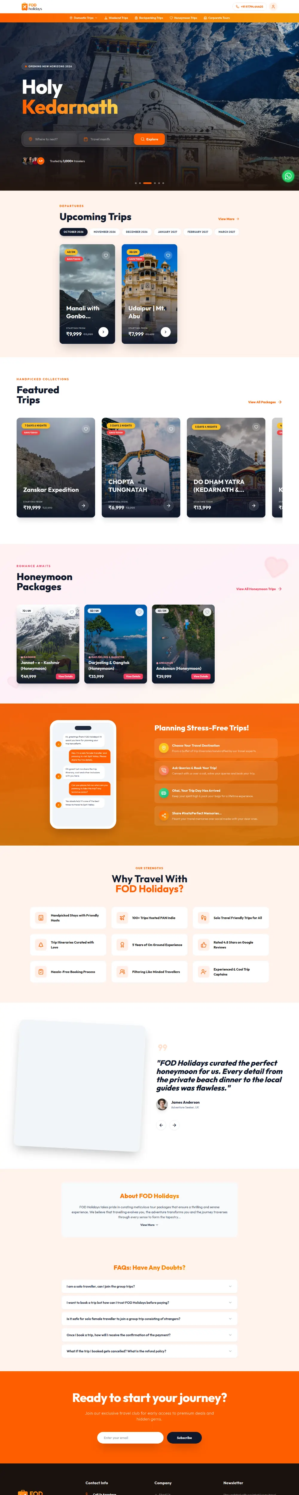 FOD Holidays homepage