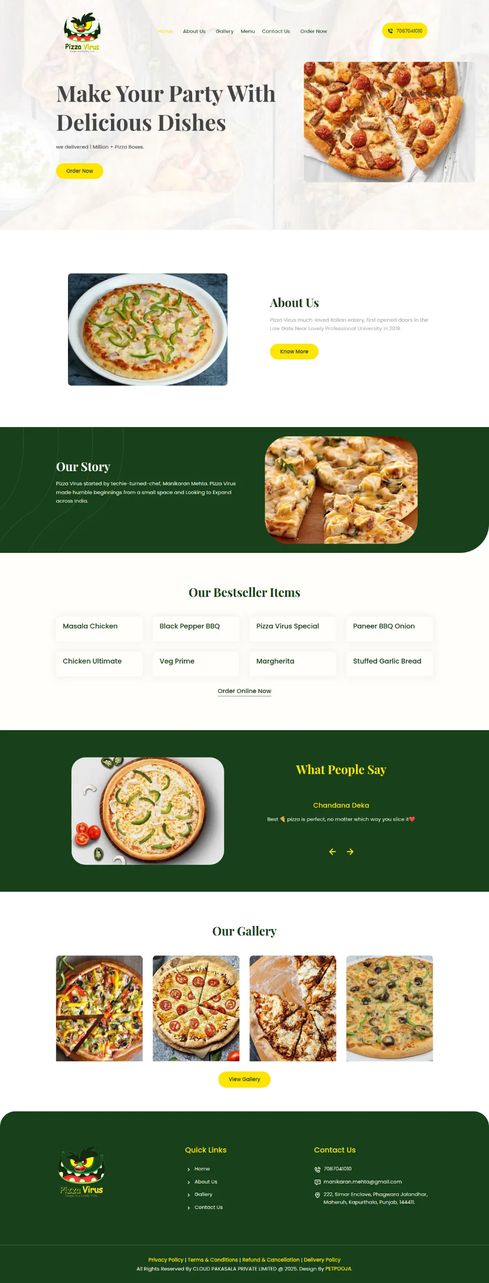 Pizza Virus homepage